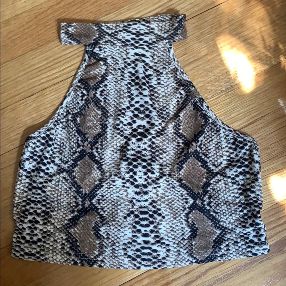 Snake skin print halter top